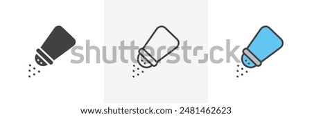 Salt shaker icon symbol collection on white background.