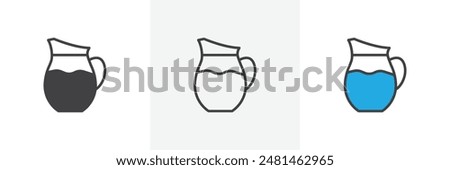 Jug icon symbol collection on white background.