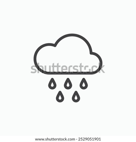 Rain icons set. filled and line illustration