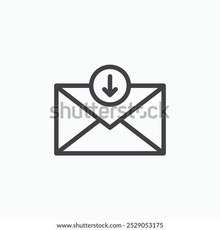 Inbox icons set. filled and line illustration