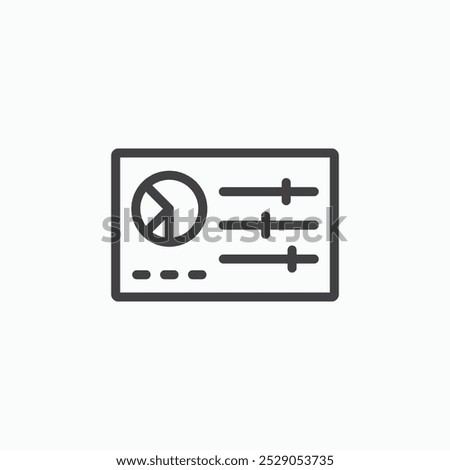 Control panel icons set. filled and line illustration