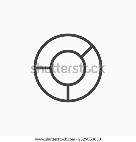 Donut chart icons set. filled and line illustration