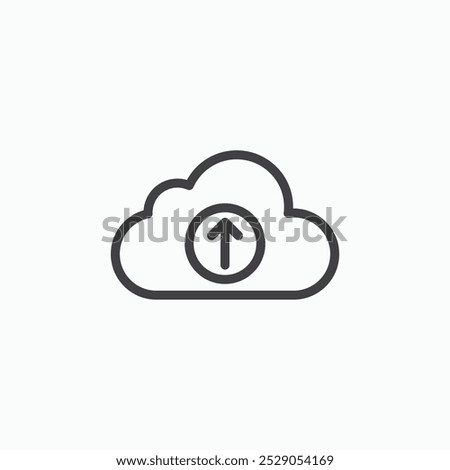 Cloud upload icons set. filled and line illustration