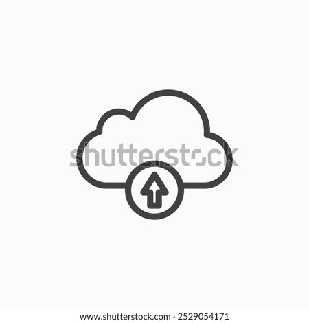 Cloud upload icons set. filled and line illustration