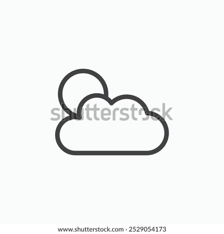 Cloudy Day icons set. filled and line illustration