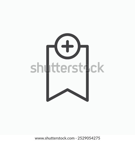 Bookmark add icons set. filled and line illustration