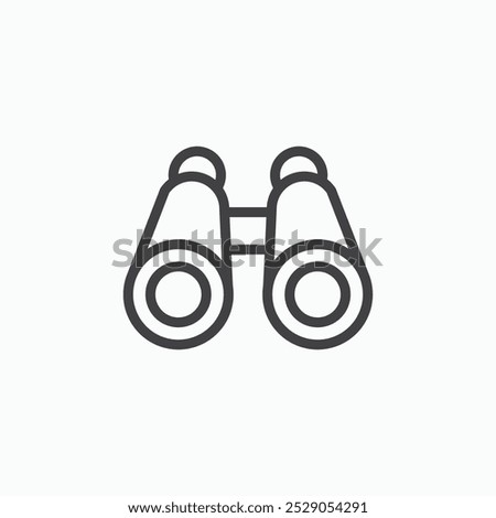 Binoculars icons set. filled and line illustration