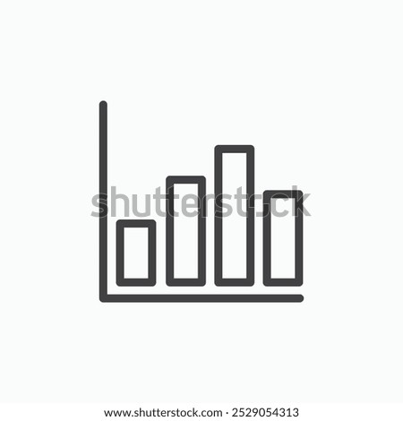 Bar chart icons set. filled and line illustration