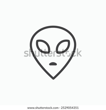 Alien icons set. filled and line illustration