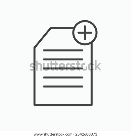 Add document icon in thin black lines
