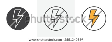 Flash off icon pack. Vector illustration. EPS10