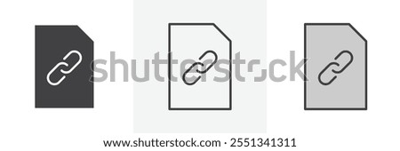 Document link icon pack. Vector illustration. EPS10