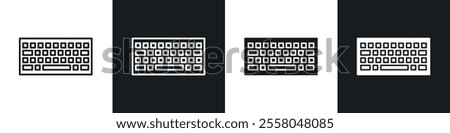 Keyboard icons pack in black and white filled and outlined versions.