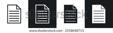 papers icons pack in black and white filled and outlined versions.