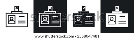 Security badge icons pack in black and white filled and outlined versions.