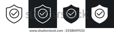 Safe icons pack in black and white filled and outlined versions.