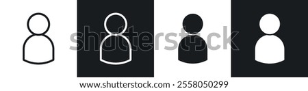 User icons pack in black and white filled and outlined versions.