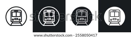 Subway icons pack in black and white filled and outlined versions.