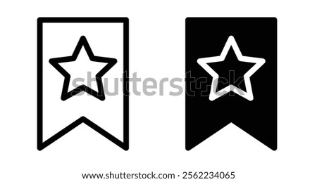 Bookmark star Icons pack in outlined and flat versions