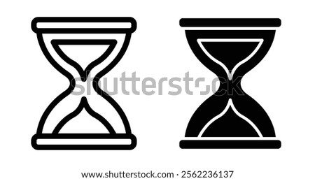 Sand clock Icons pack in outlined and flat versions