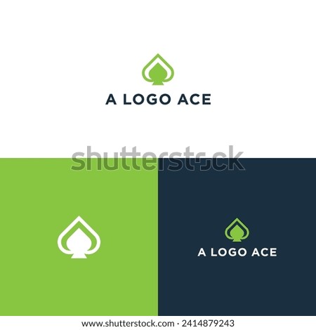 Creative ace of spades logo with A letter design template