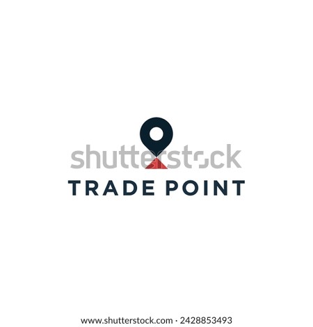 Creative trade up with map pin point logo design illustration template