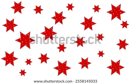 Christmas red starry background. Wallpaper, Gift box