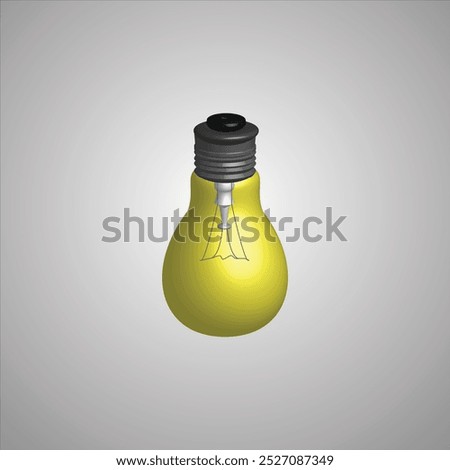  3D Rendered tungsten - Yellow Light Bulb Vector