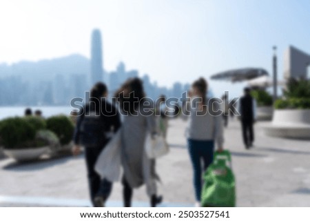 Similar – Image, Stock Photo Tourists walking past the Colosseum during the day. Rome. Italy.