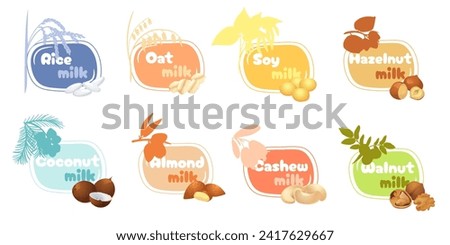 Similar – Image, Stock Photo Ingredients for almond, rice and oat milk