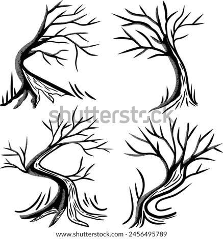 Simple tree sketch with their expression and style.