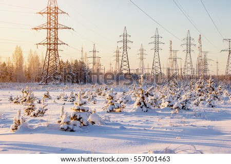 Similar – Foto Bild Strommasten in Winterlandschaft