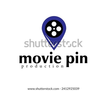 movie pin logo design template