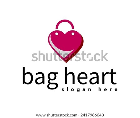 vreative bag heart logo design template