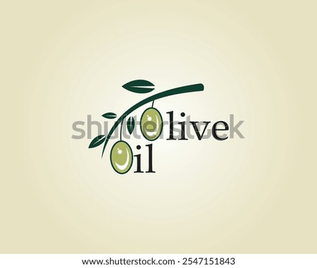 creative two olives shaped like the letter o and hanging from the branch accompanied by leaves logo design