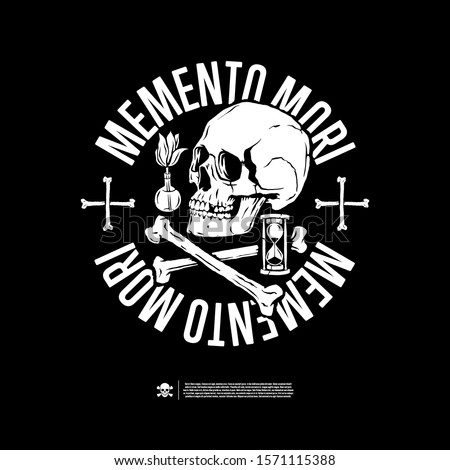
Memento mori. Design for print t-shirts, stickers and more. Vector.