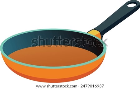 cooking pan vector illustration, kitchen frying pan vector design