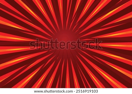  Dark-red and light-red abstract texture with sunburst, flare, beam. Retro art design. Red rays poster. Popular ray star burst background television vintage.