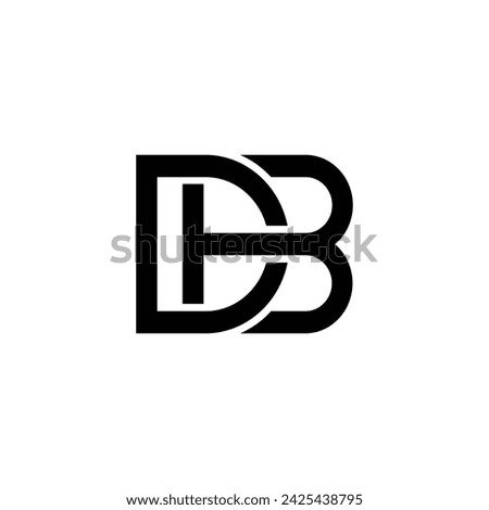 DB logo designed with letter D B in vector format