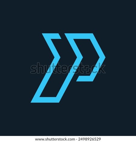 Modern and sophisticated letter P initial signal logo design