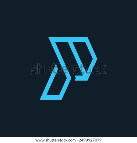 Modern and sophisticated letter P initial signal logo design