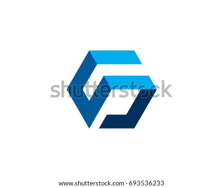 letter S cube 3d box blue logo