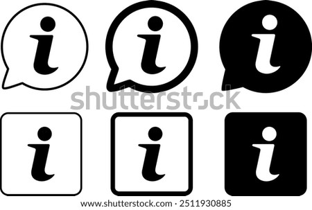 Information vector icons pointers signs isolated on white background. Information symbol, used for assistance and tourism. information icon vector. Info point Icon black. Flat style