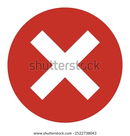 Close or delete symbol. Close, cancellation, wrong and reject symbol. Cross sign for apps and web interfaces, infographics, presentations, marketing