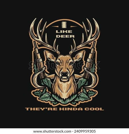 Deer Hunting t shirt design vector