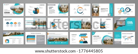 Blue abstract presentation slide templates. Infographic elements template  set for web, print, annual report brochure, business flyer leaflet marketing and advertising template. Vector Illustration