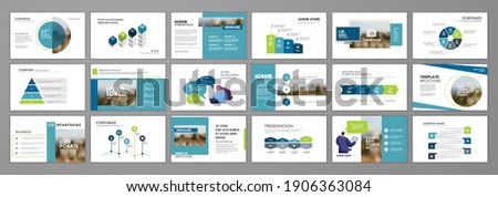 Business presentation infographic  template set. Keynote presentation background, slide templates design,  brochure cover design, landing page, annual report brochure. Vector Illustration