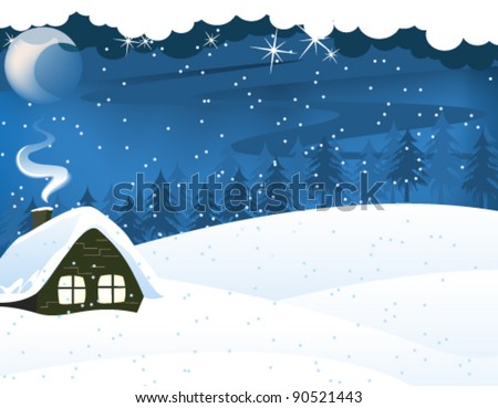 Snowy Scene clip art Free Vector / 4Vector