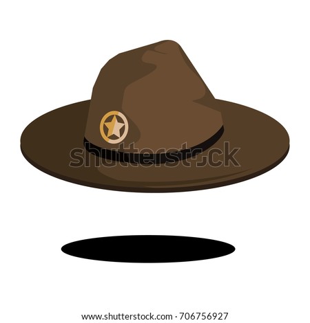 brown hat Ranger USA with a Sheriff's star