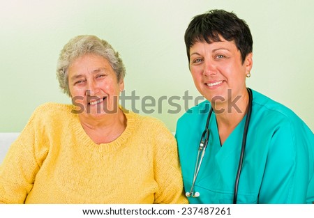 Photo of elderly woman with the doctor